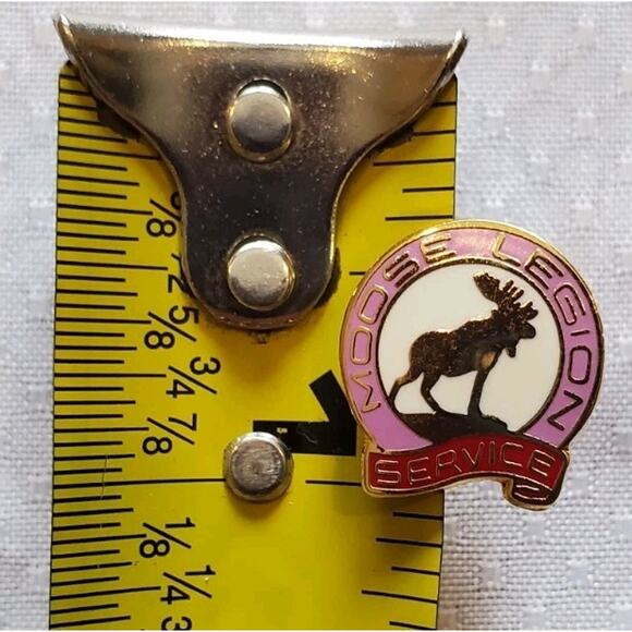 3/8 Inch Pink Gold Moose Legion Service Lapel Hat Pin Tie Tac Collectible - Picture 4 of 5